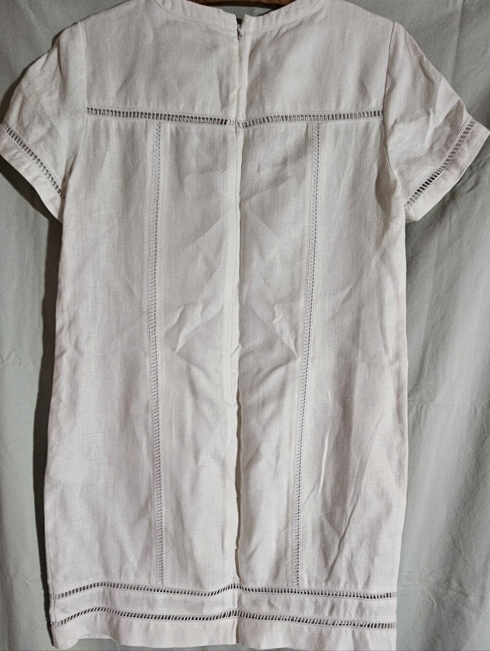 Vtg Michael Kors Linen White Eyelet Shift Dress - Picture 3 of 5